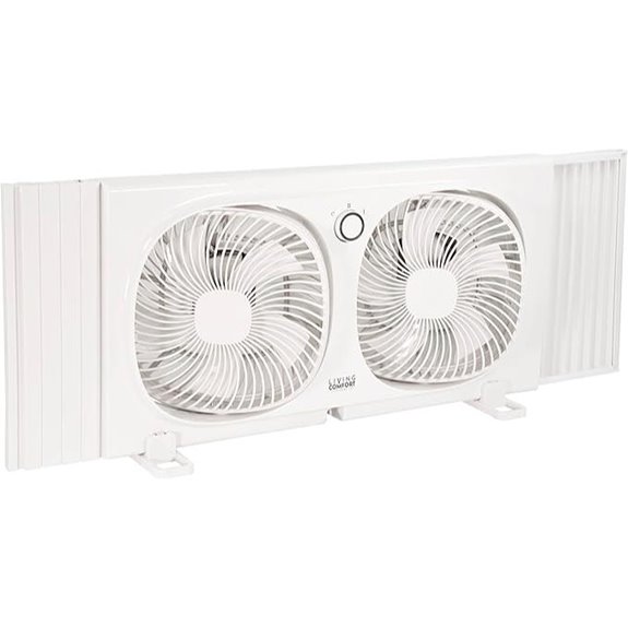 Comfort Zone Twin Window Fan with Rotating Heads