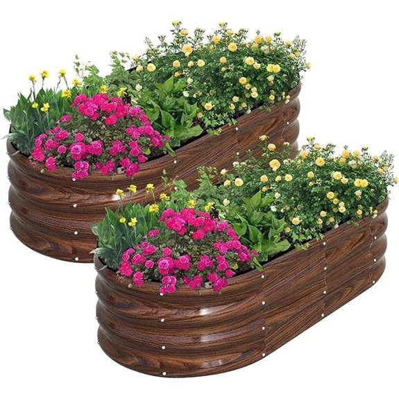 SnugNiture 2-Pack Metal Raised Garden Beds 4x2x1ft