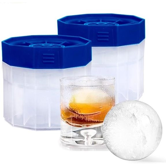 Ice Ball Molds Maker - 2 Pack 2.5 Inch Round Ice