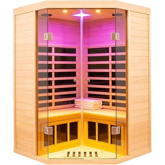 Infrared Sauna for 2-3 People with Bluetooth & Lights