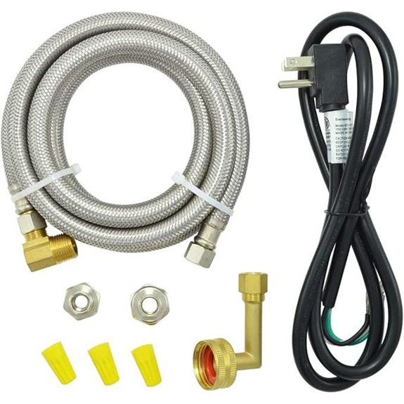Universal Dishwasher Installation Kit with 6ft Stainless Steel Hose