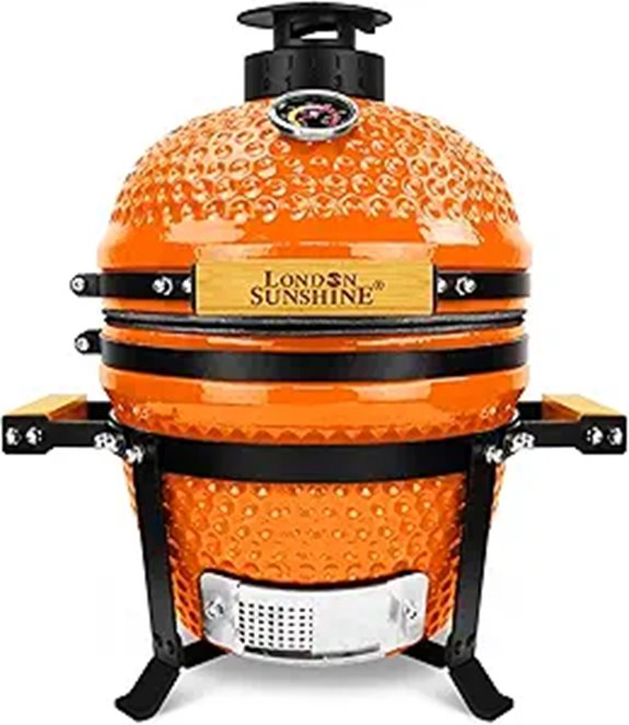 Upgraded 13-inch Ceramic Kamado Grill with Air Vent