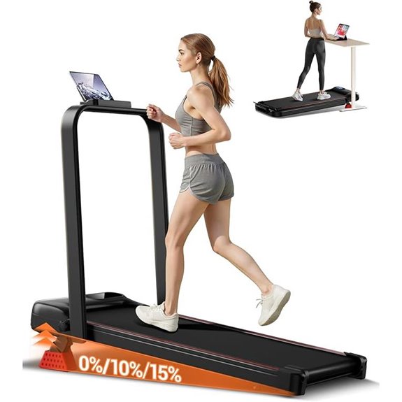 4-in-1 Folding Under Desk Treadmill with Incline