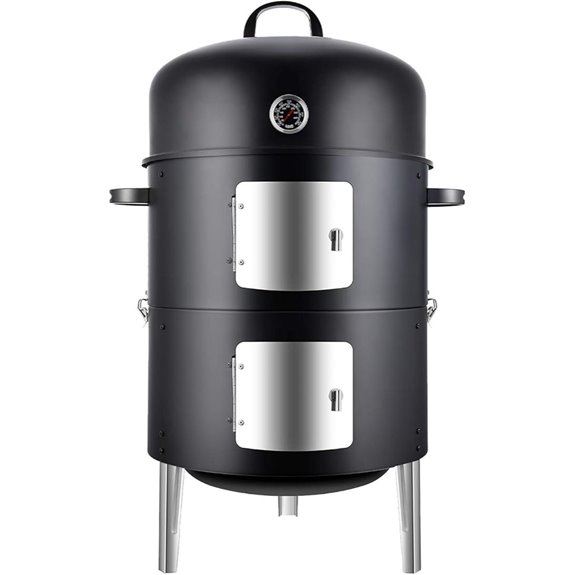 Realcook Vertical Steel Charcoal Smoker 17 Inch