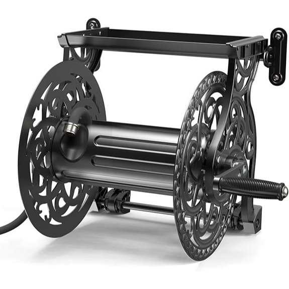 Garden Hose Reel Wall Mount Holds 135 ft Hose