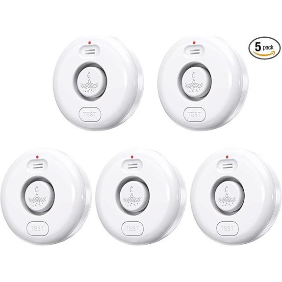 5 Pack Water Leak Alarm Detectors with Loud Alerts