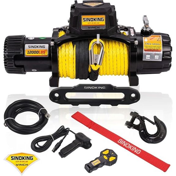 SINOKING 12V Electric Winch with Remote Waterproof