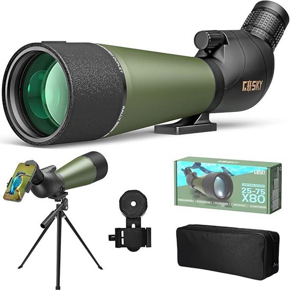 Gosky 25-75x80 Waterproof Spotting Scope with Tripod