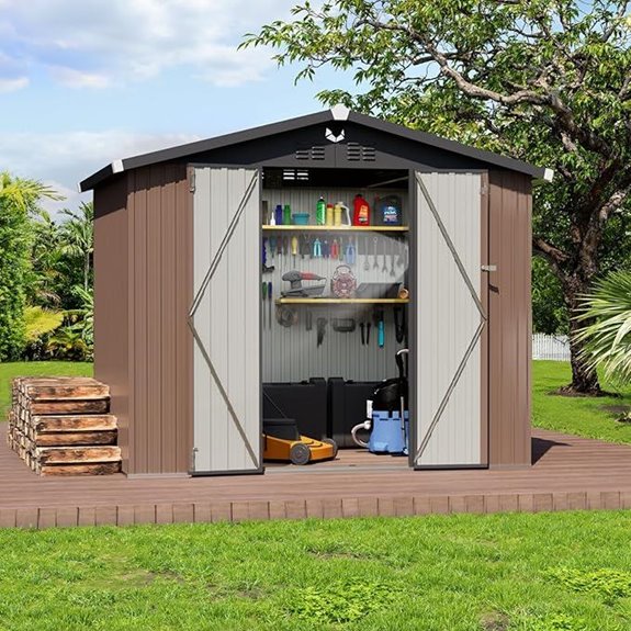 Metal Storage Shed 8x6 Waterproof Outdoor Storage Building