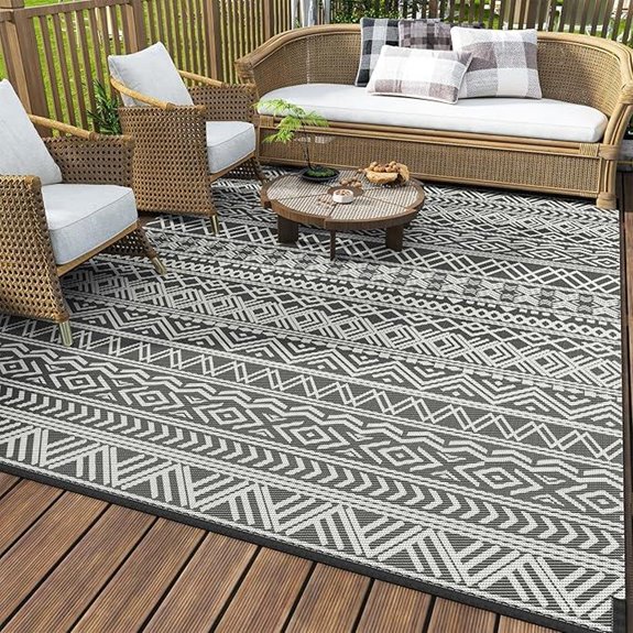 MontVoo Waterproof Outdoor Rug 5x8 for Patio & Camping