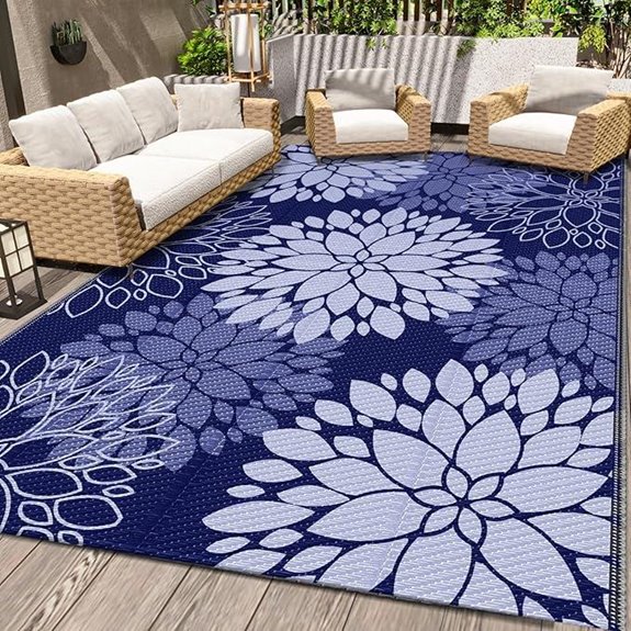 LuxStep Waterproof Outdoor Rug 5' x 8' Blue
