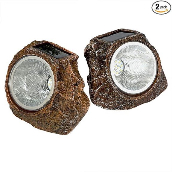 EiGreen Solar Rock Lights 2 Pack Waterproof Garden Spotlights