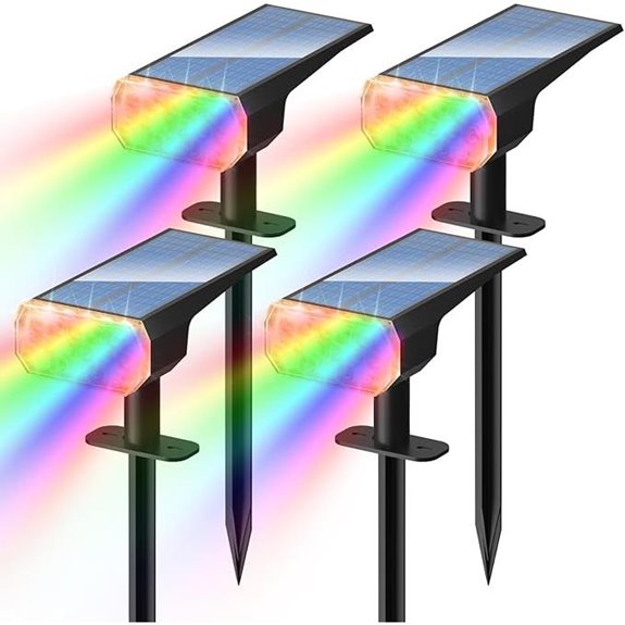 DINGLILIGHTING Waterproof Solar RGB Spot Lights (4 Pack)