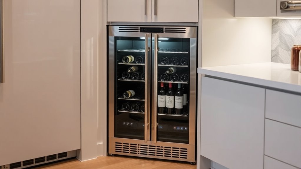 wine cooler capacity size temperature