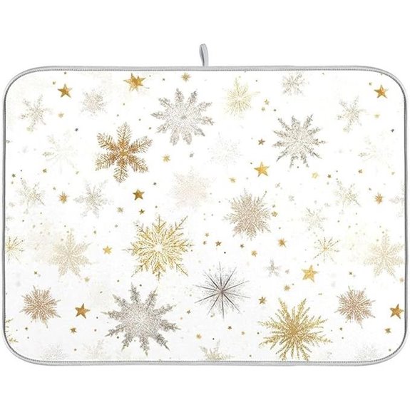 Winter Snowflake Dish Drying Mat for Kitchen