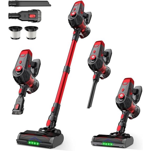 Cordless 500W Vacuum Cleaner with HEPA and Tangle-Free Brush