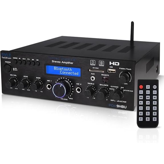 Pyle Wireless Bluetooth Stereo Amplifier with Remote