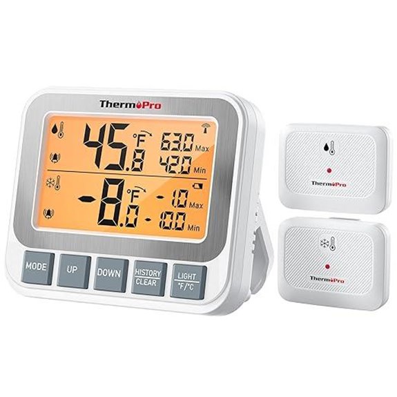 ThermoPro Wireless Refrigerator Thermometer with Alarm