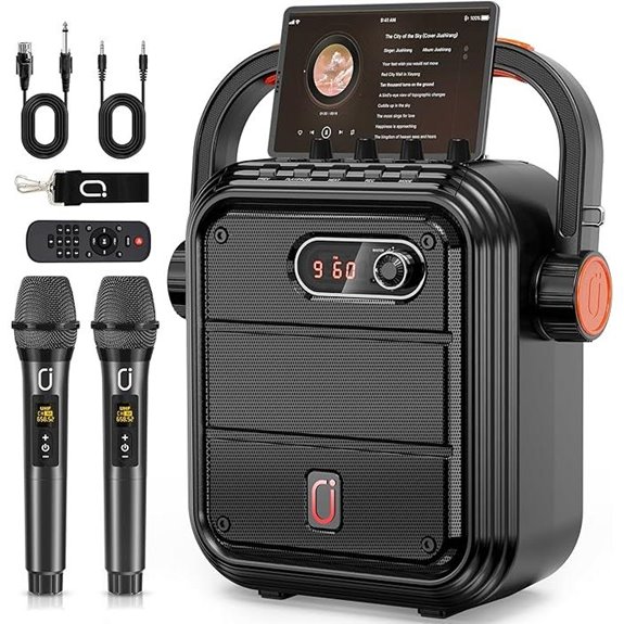 JYX Karaoke Machine with Wireless Microphones and Bluetooth