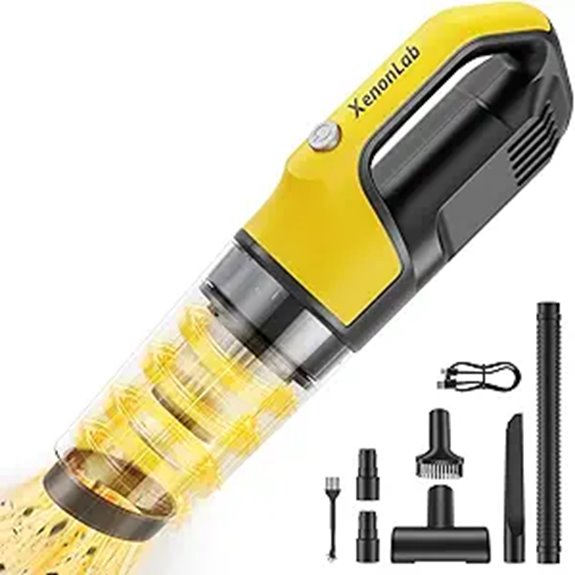 Cordless Handheld Car Vacuum 4-in-1 HEPA Yellow