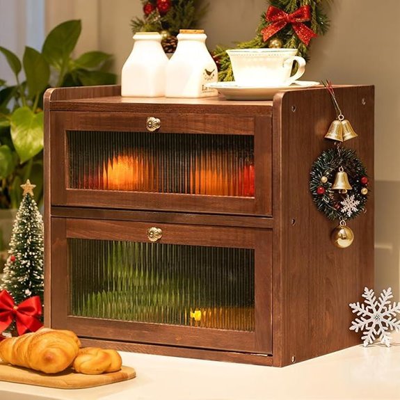 Solid Wood Bread Box with Deli Paper (50 Count)