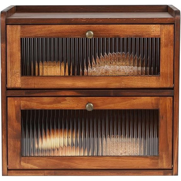 Sunhoo Wooden Bread Box with Acrylic Window