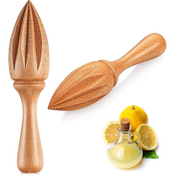 2 Pcs Wooden Citrus Reamer Lemon Hand Juicer