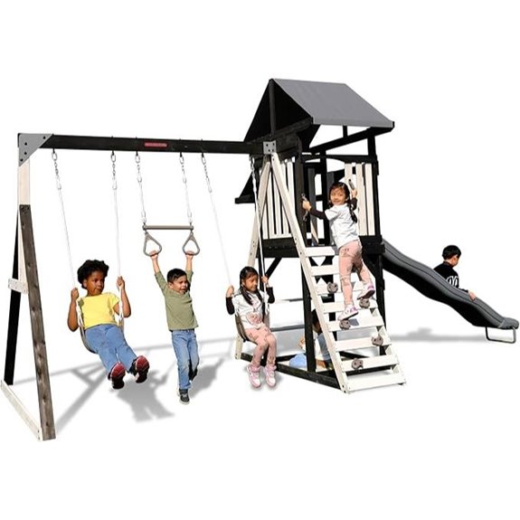 Sportspower Roswell Wooden Swing Set with Slide