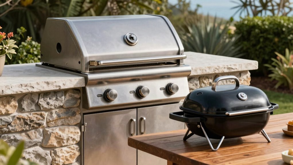 built in vs portable grills