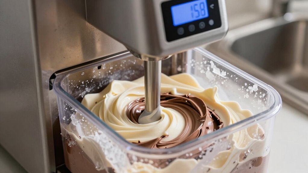 freezing process in home ice cream makers