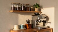 organized coffee station setup