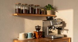organized coffee station setup