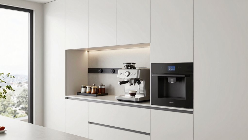 integrated coffee machine placement