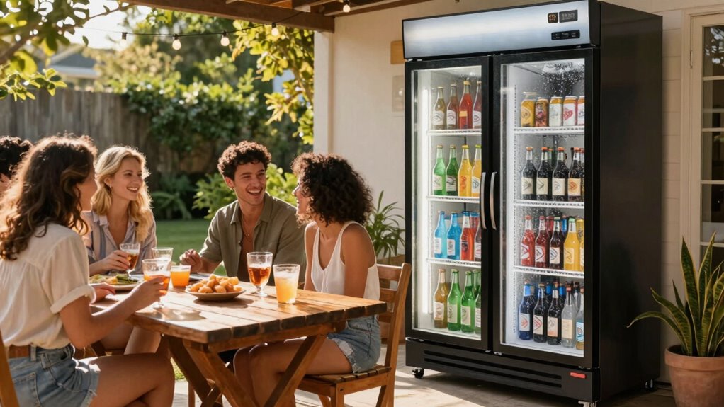 keeps drinks cool outdoors