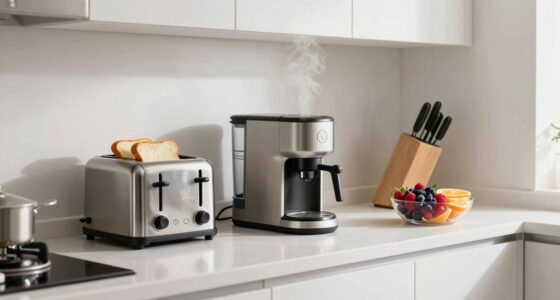 organized breakfast appliance storage