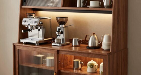 organized coffee station cabinetry