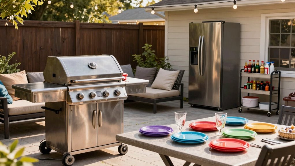 prepare outdoor lighting and coolers