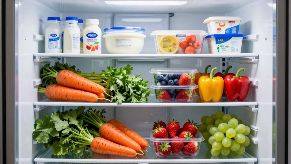 properly organize refrigerated food