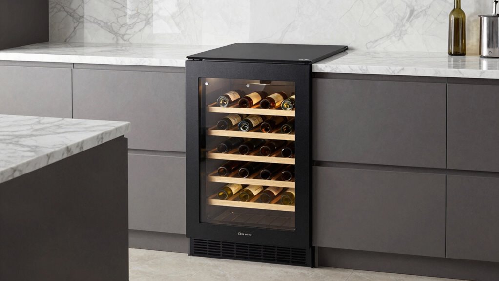 stylish integrated wine storage