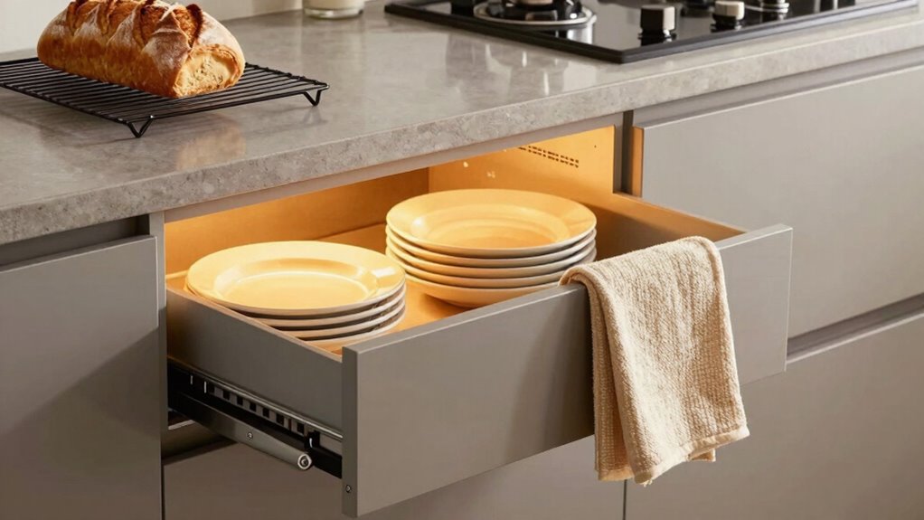 versatile vintage kitchen warming drawer