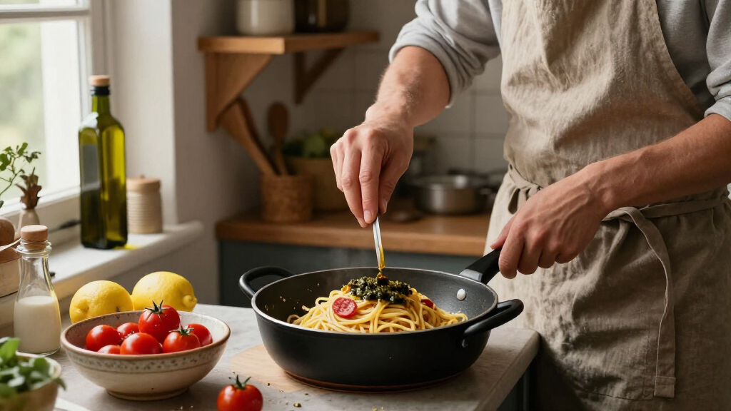 Spaghetti Con Colatura Di Alici, ’Nduja, Limone E Pomodorini Gialli