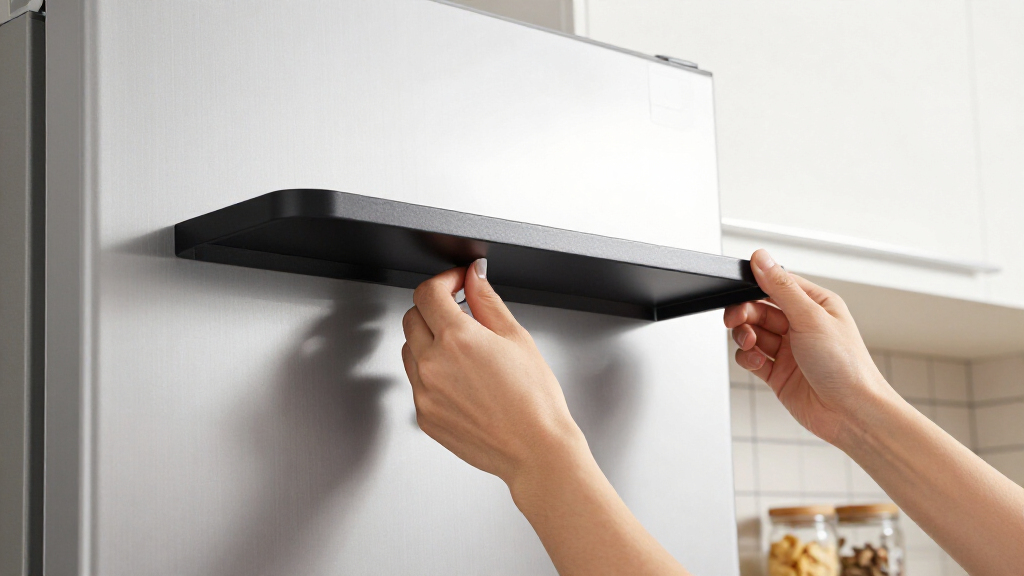 This Magnetic Shelf Turns The Empty Side Of Your Fridge Into Extra Storage Space